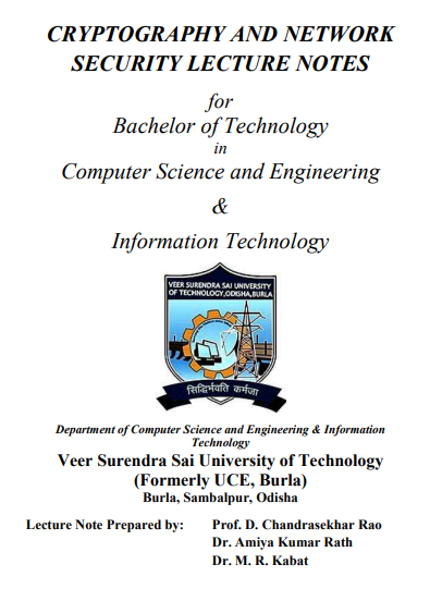 Cryptography & Network
        Security